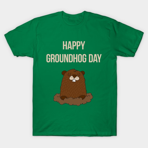 Happy Groundhog Day 2021 T-Shirt by vladocar